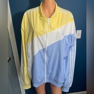 New Adidas Men's Yellow and Blue Bomber Jacket